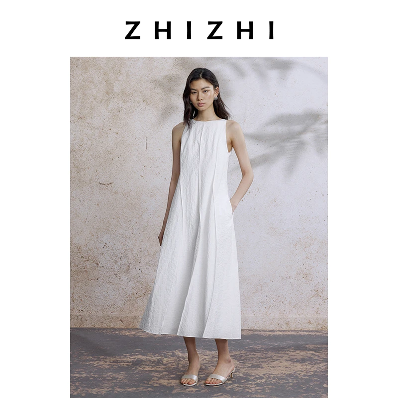 致知 桐影樱 背心连衣裙女2025年夏季新款A字版简约ZZ2EMWL8005