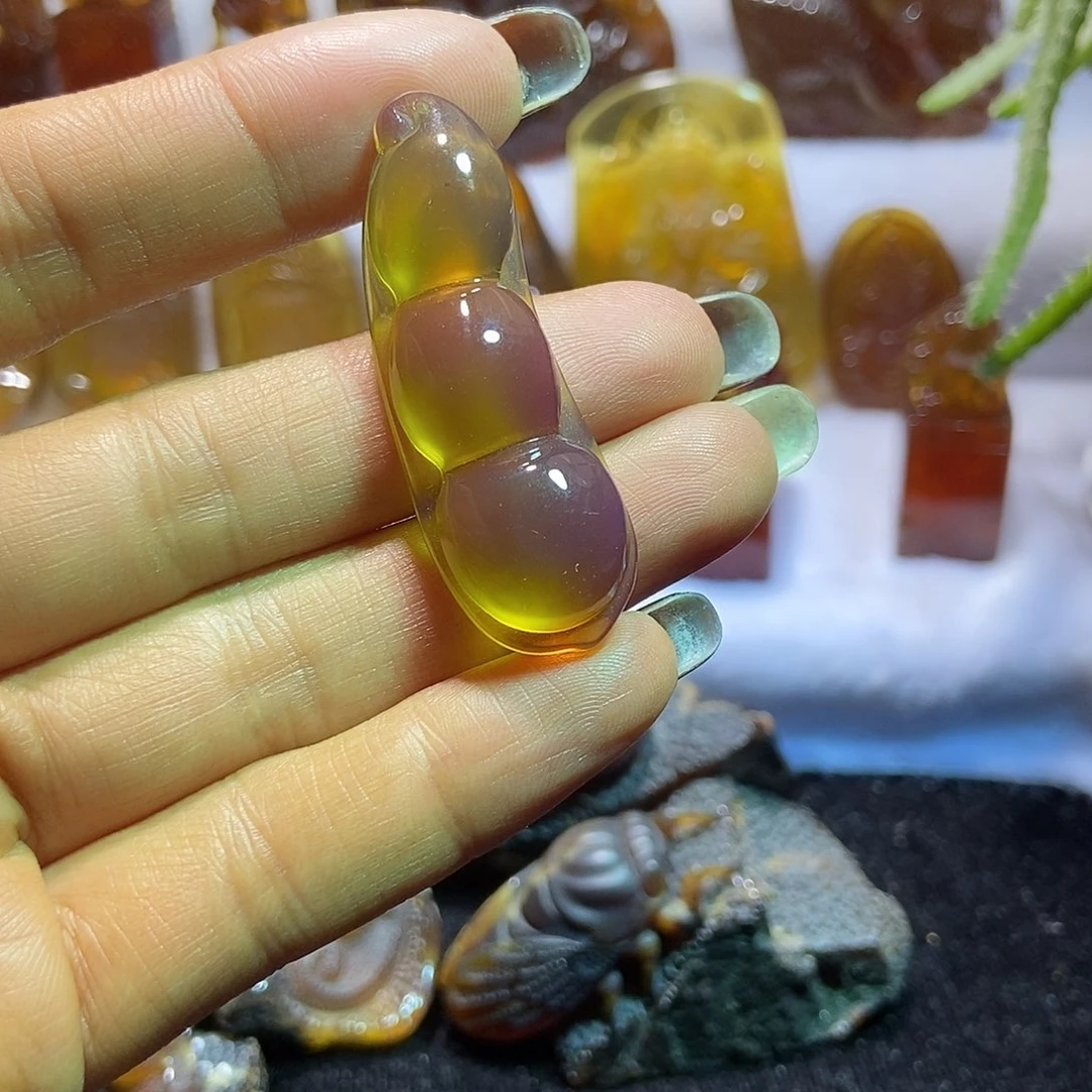 琥珀颈饰未镶嵌福豆