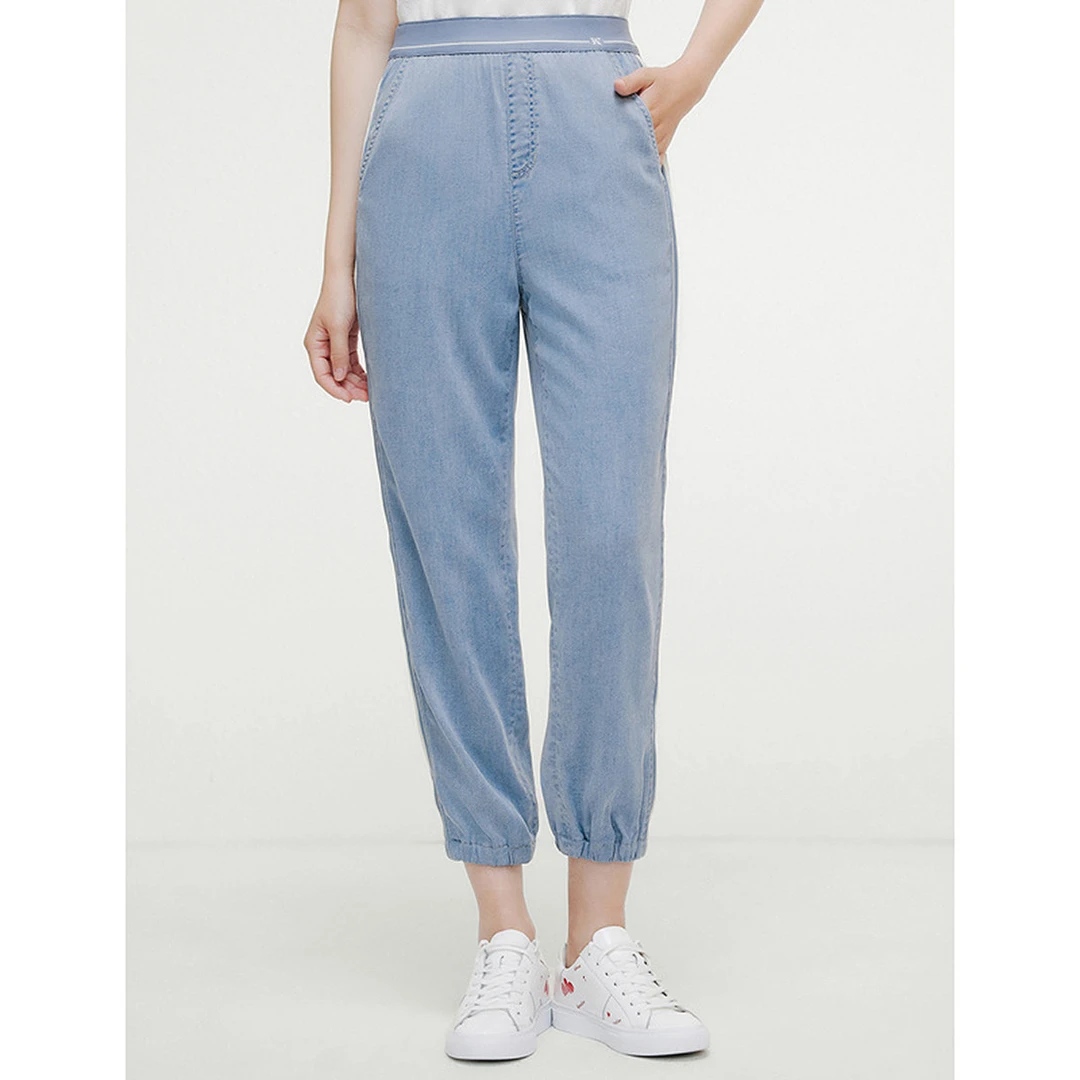 【丽公主专属】牛仔裤薄款简约休闲风九分休闲裤子EY00351N1