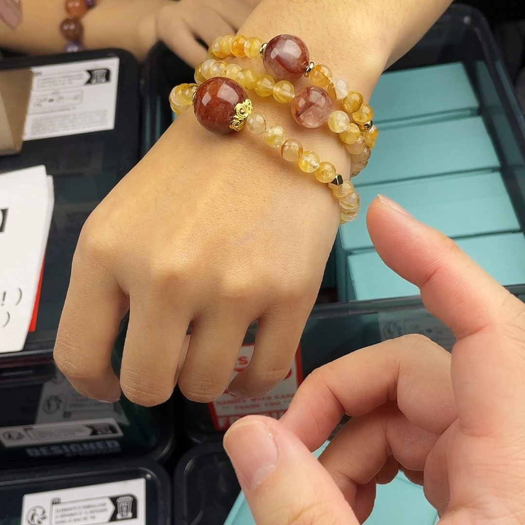 水晶手串银S925镀金镶嵌