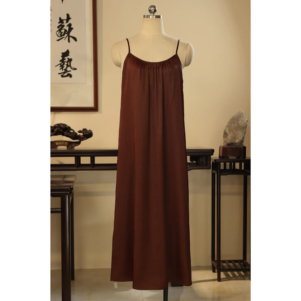 【京华苏艺】时尚百搭桑蚕丝可调节吊带背心裙-46190020