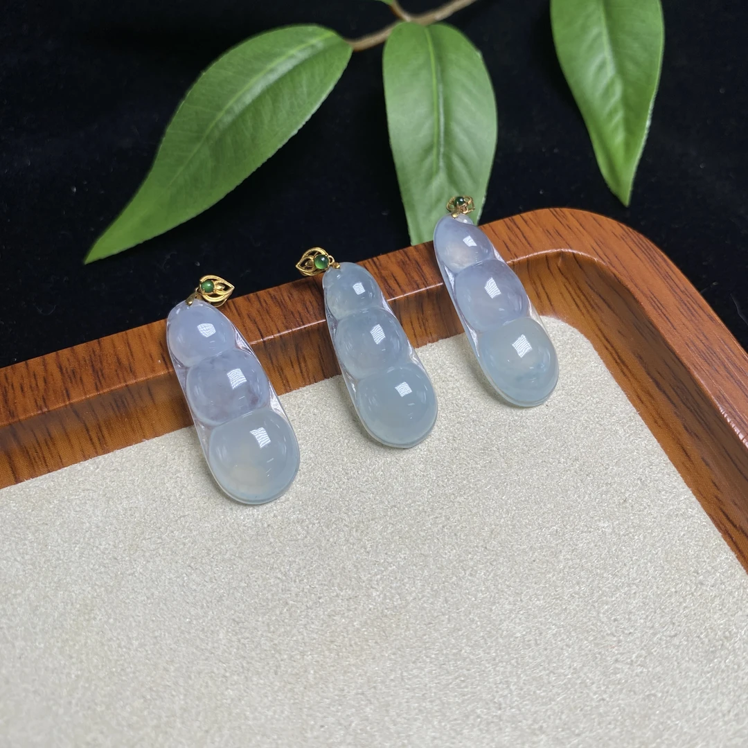 思懿手镯之家-18K翡翠福豆约28*11*6mm-801411-QC-多样性发一芊芊