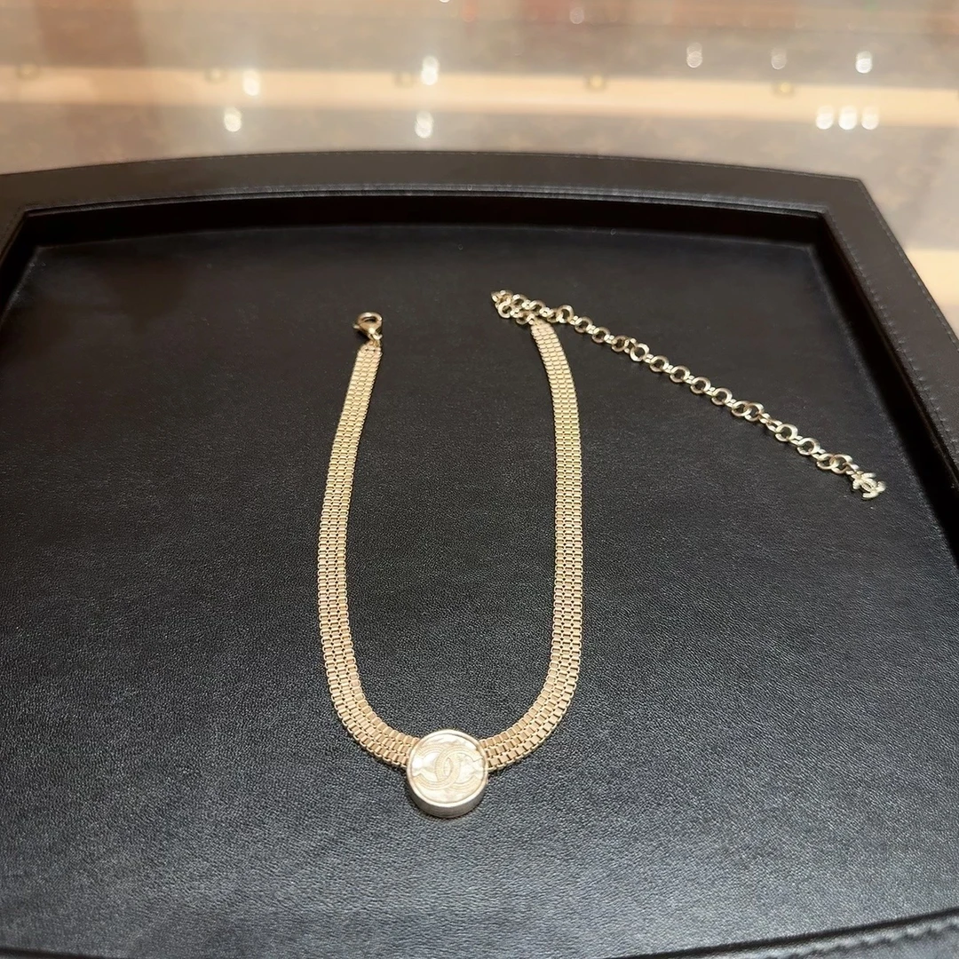 99新 Chanel/香奈儿  22P/粗链条金色/ 双面金币chocker/项链