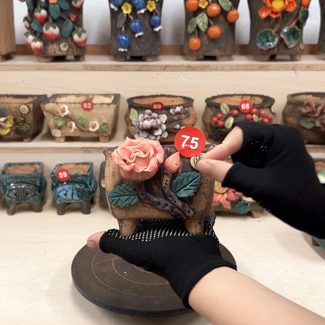 紫砂花盆75号内口9外高9