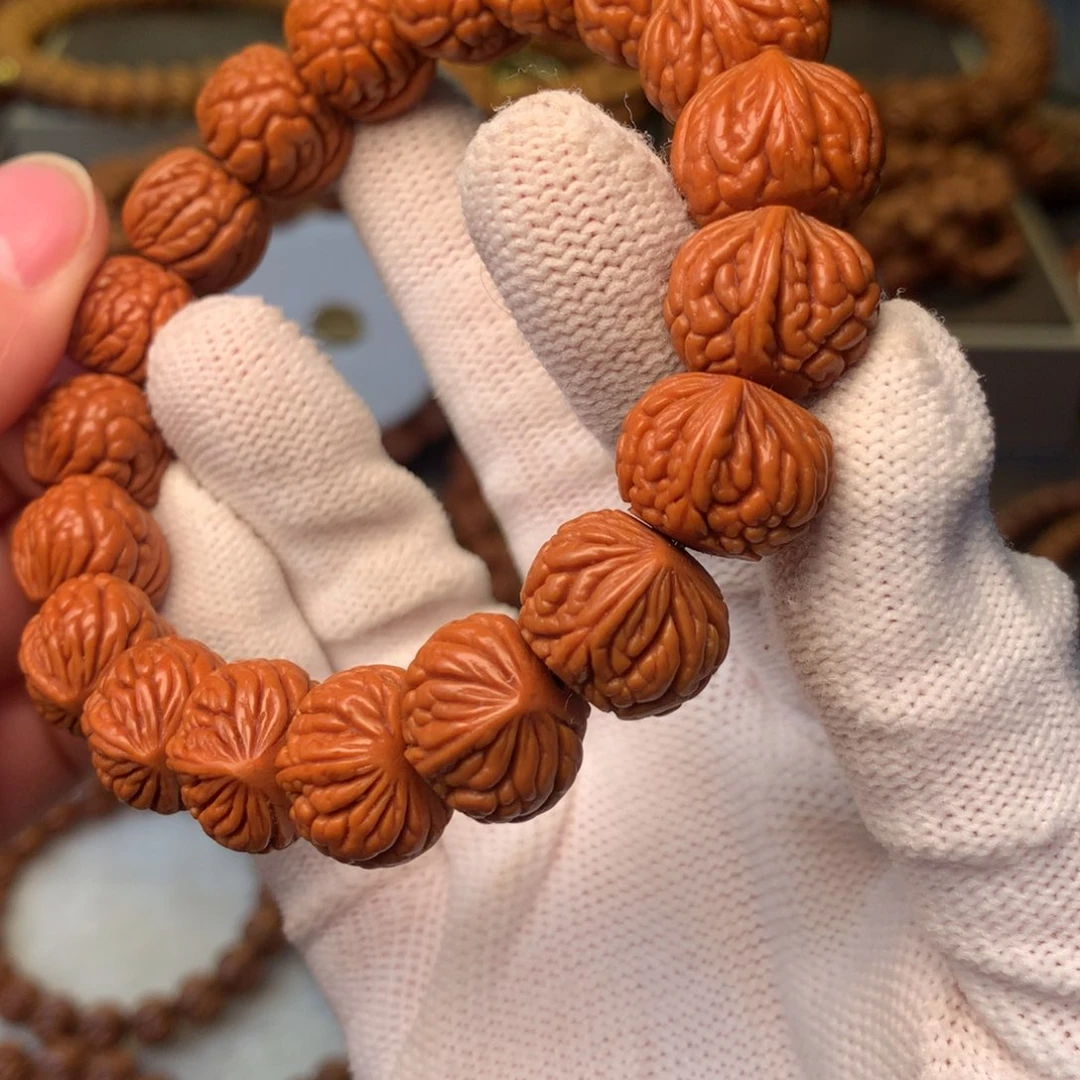 日***底手串桃核秦岭龙纹