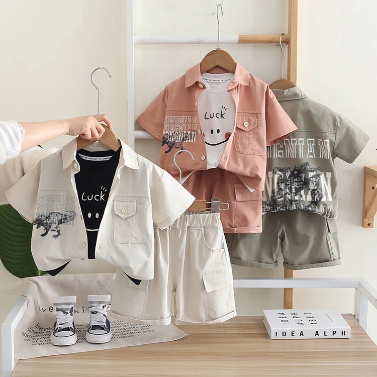 夏季新款薄款可爱印花短袖套装透气两件套软萌童韩版穿搭适幼