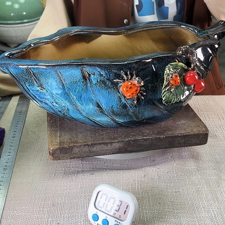 光***泳坤堂石湾花盆陶瓷