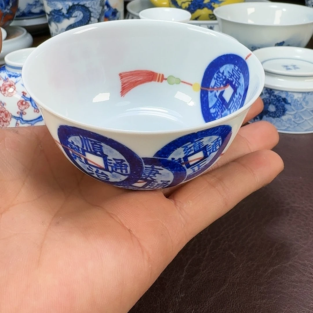 瓷片大****山现代景德镇陶瓷手绘茶具