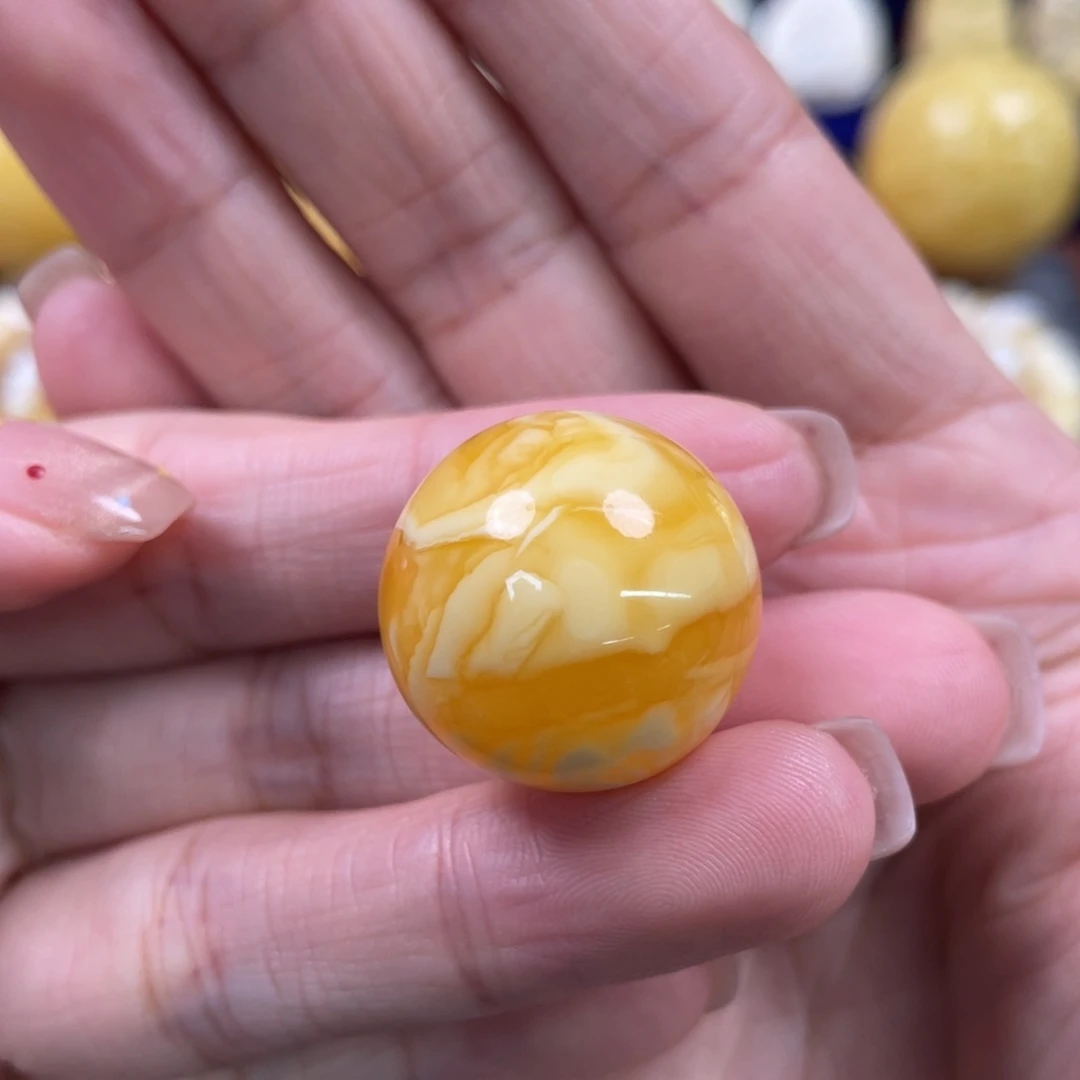 裸石蜜蜡未镶嵌琥珀蜜蜡珠子卡21.8mm