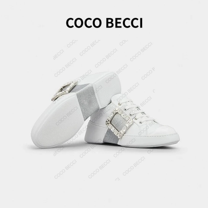 COCO BECCI【有钱钻】2025春夏新款厚底百搭休闲小白鞋