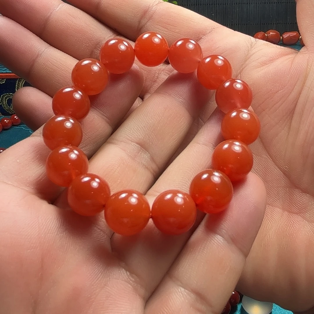 未镶嵌单圈手串13+南红玛瑙