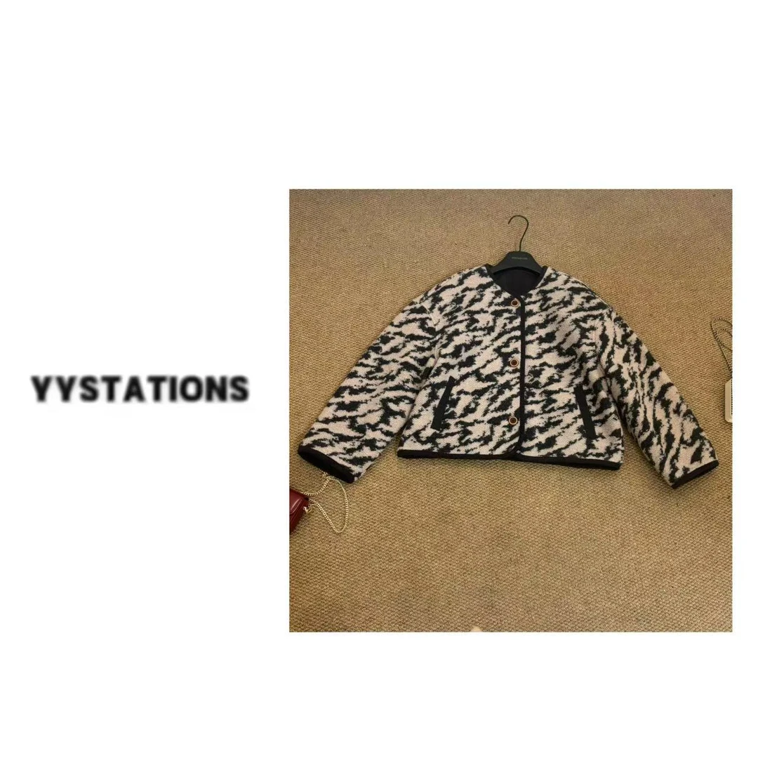 YYSTATIONS 【双面穿！】法式斑马纹两面穿外套