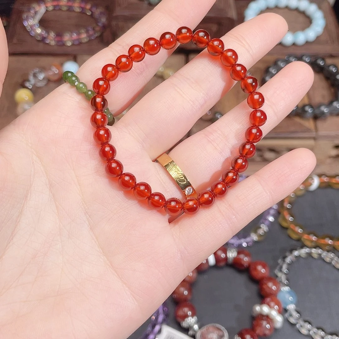 水晶手链未镶嵌石榴石