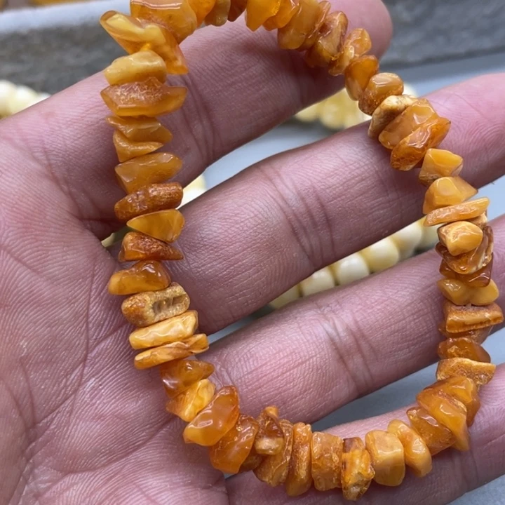 琥珀未镶嵌裸石手串