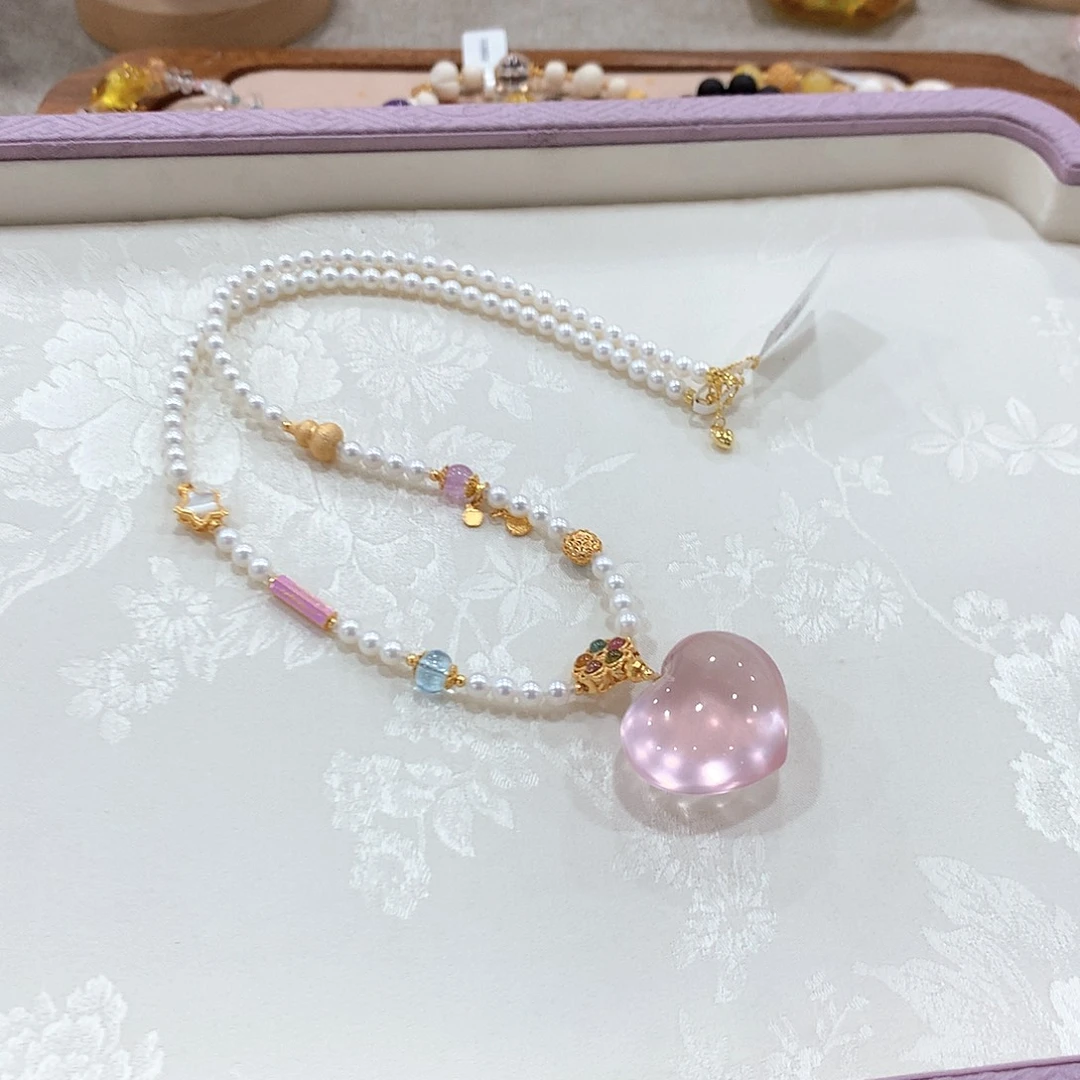 未镶嵌颈饰水晶小****3项链