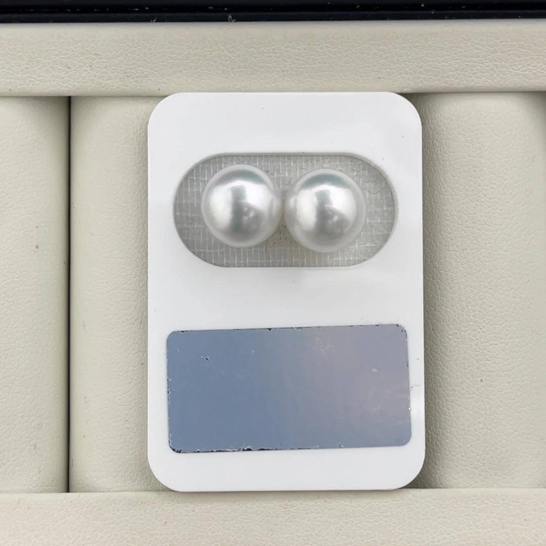 定制海水珍珠未镶嵌裸珠正圆澳白对珠10-11mm