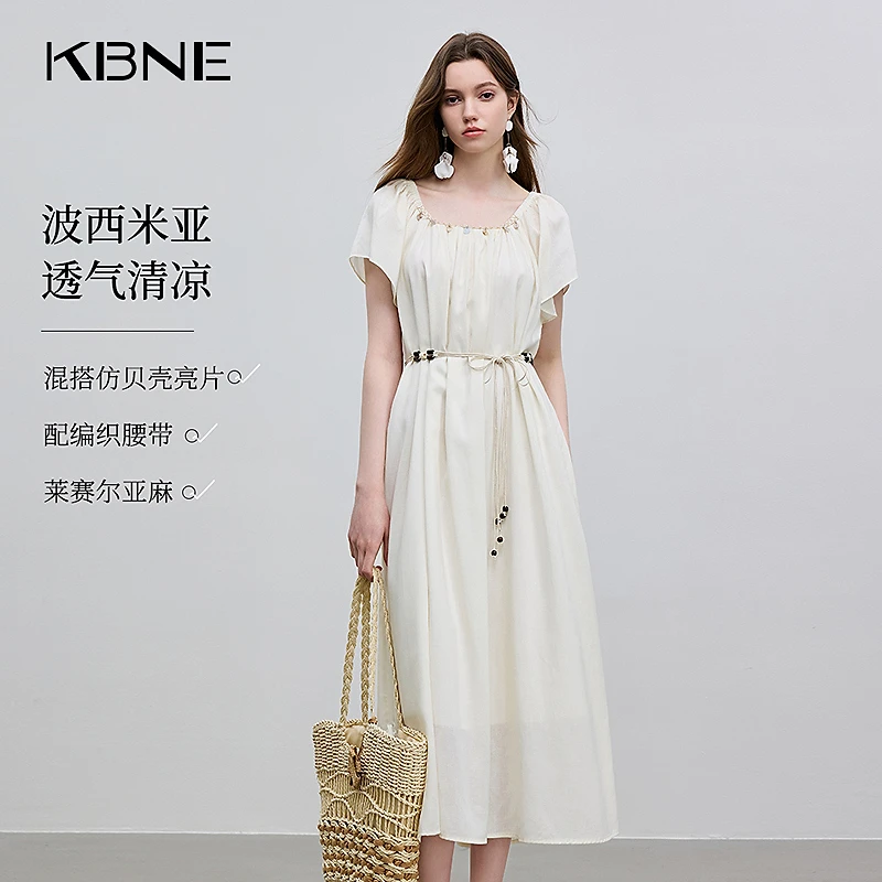 KBNE连衣裙女夏季爆款2025新款复古赫本风法式连衣裙轻奢高级感