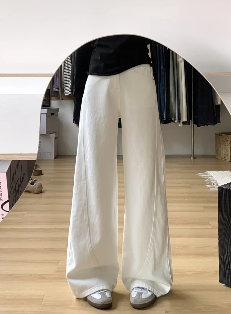 【003 三本针弯刀裤】梨形必买 显瘦慵懒弯刀裤