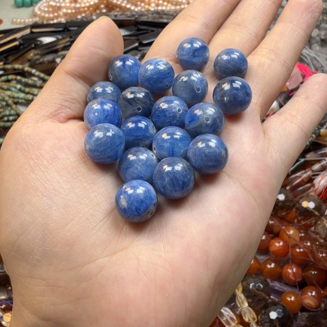 水晶珠宝半成品未镶嵌卡11油画蓝晶一颗