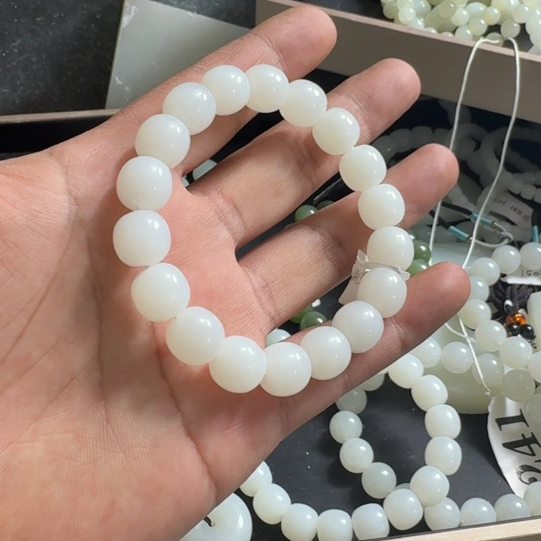 设***道和田玉未镶嵌手链卡12老型珠