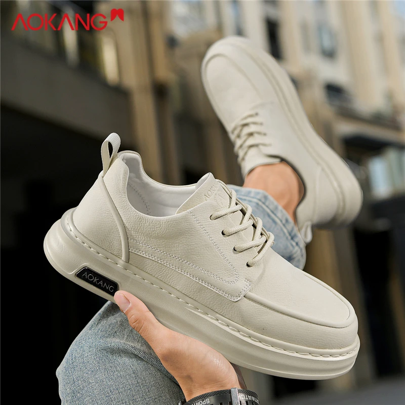 Aokang/奥康2025秋冬防水休闲男士运动百搭增高潮流男鞋低帮板鞋