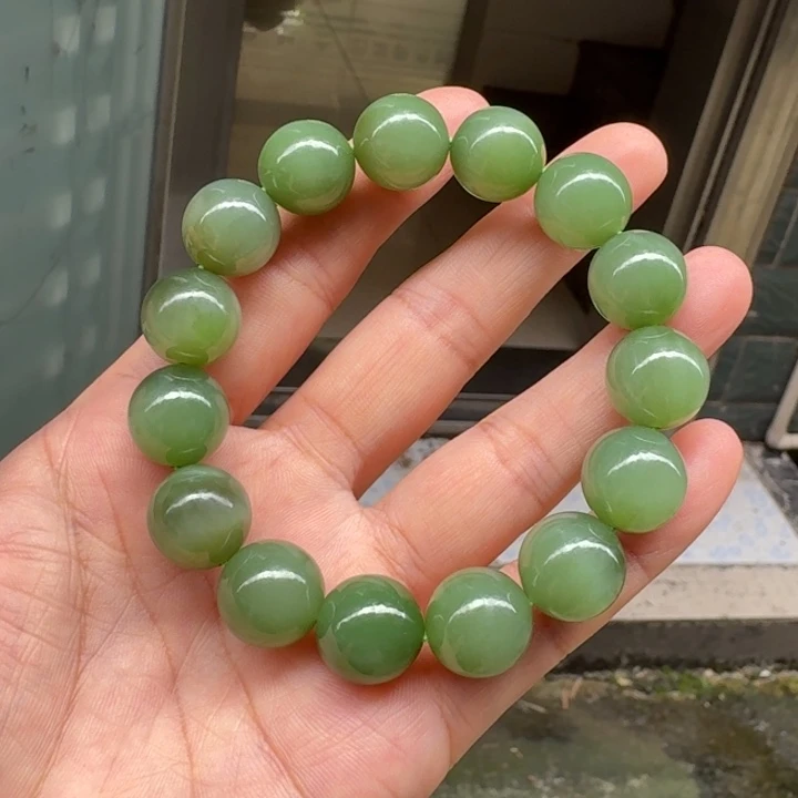 和田玉未镶嵌颈饰卡14粉绿