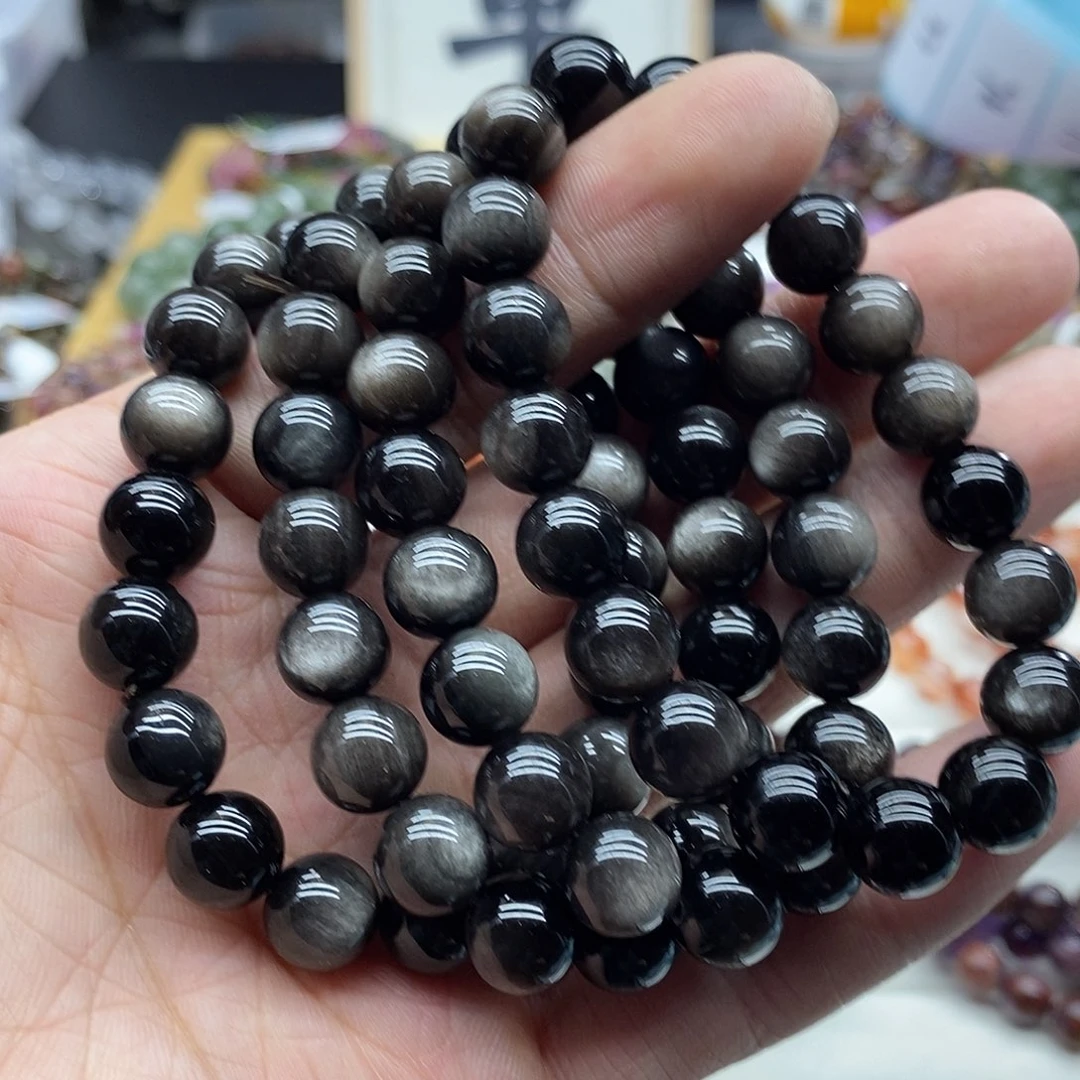 黑曜岩手链未镶嵌多样性发货发一条