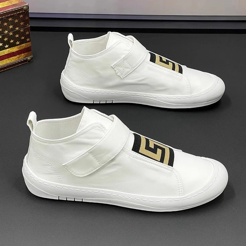 潮牌男鞋2025春秋新款透气小白鞋男一脚蹬套脚板鞋低帮休闲帆布鞋