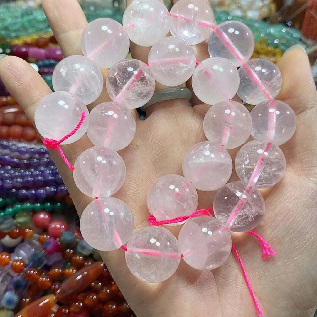玛瑙/玉髓未镶嵌珠宝半成品星光粉一条卡18mm