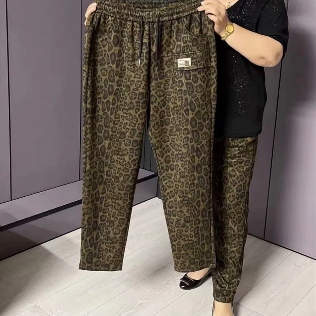 1803//大码女装时尚豹纹显瘦百搭哈伦裤