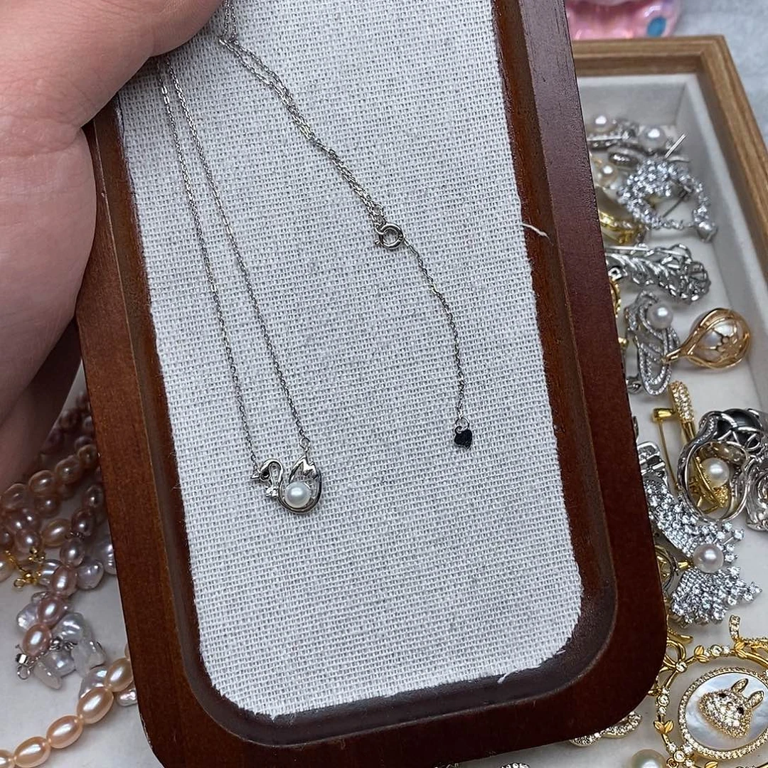 海水珍珠银S925镶嵌套链