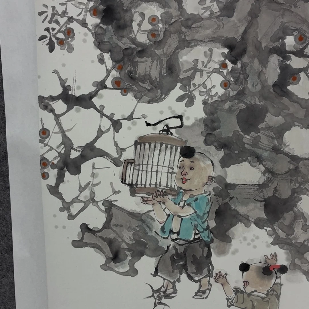 R***美国画宣纸上写着一个小故事一