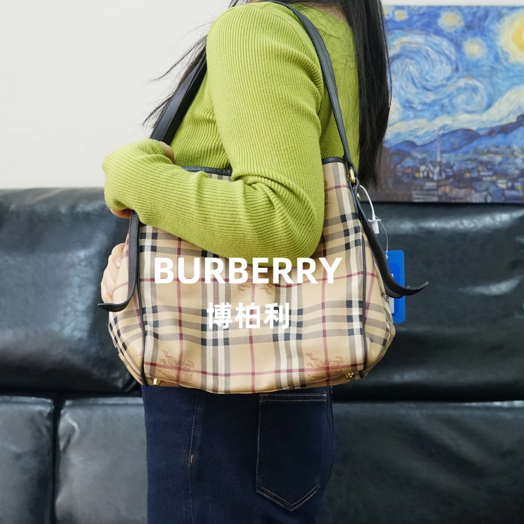 95新 BURBERRY/博柏利 巴宝莉/格纹单肩包/XS12631011/1011