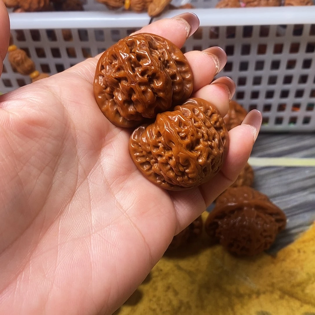 吊坠文玩核桃白狮子38