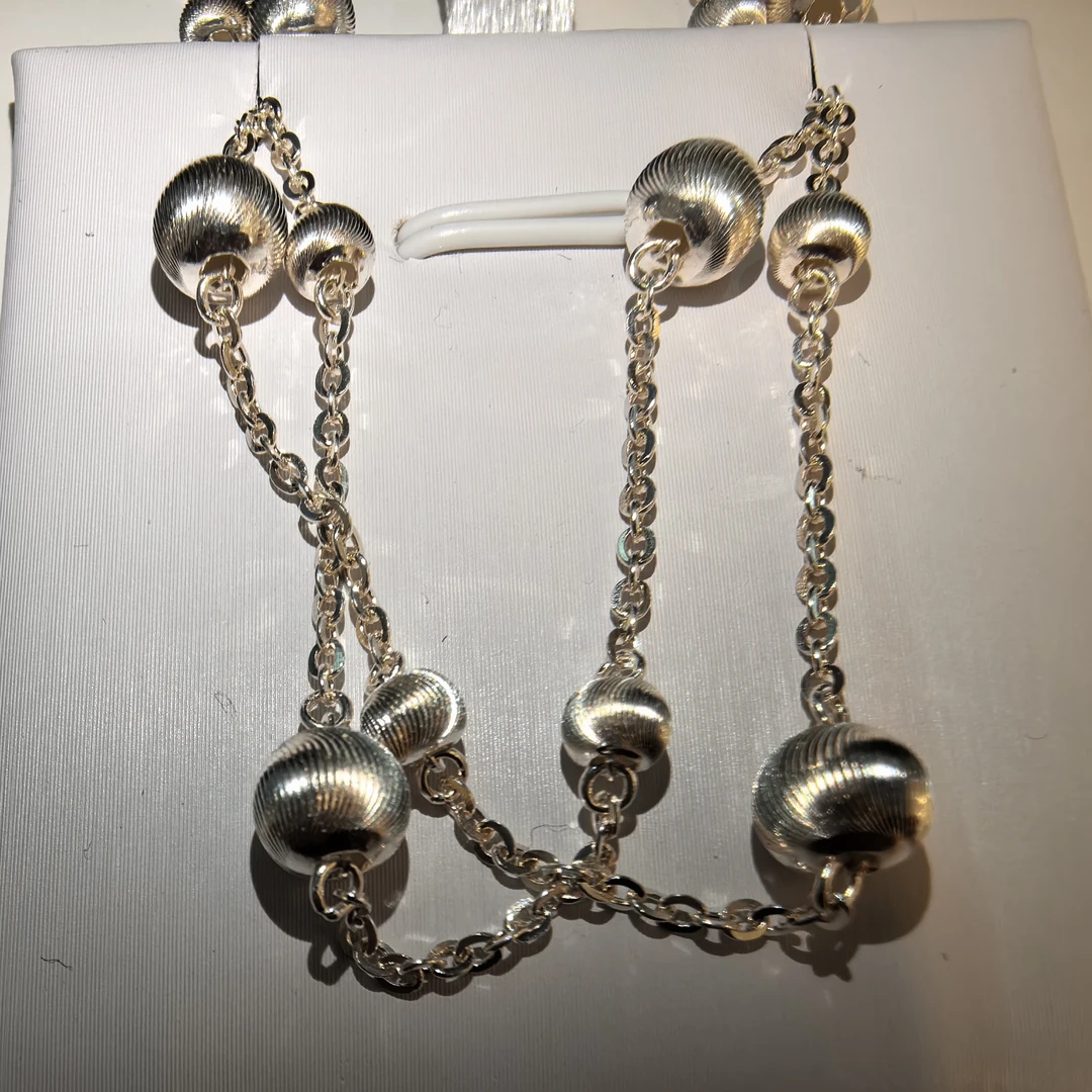 坠链均足银 猫眼榴莲套链