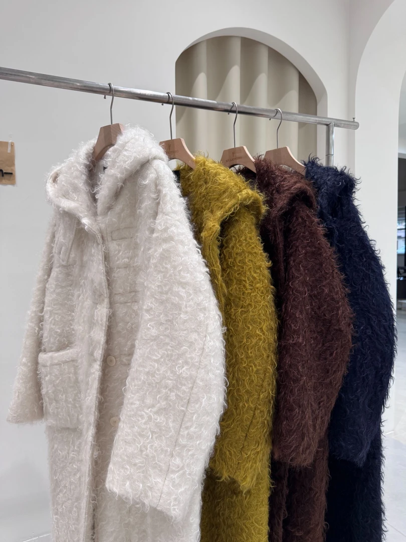 ins网红时尚连帽加厚秋冬休闲宽松外套女装中长款大衣