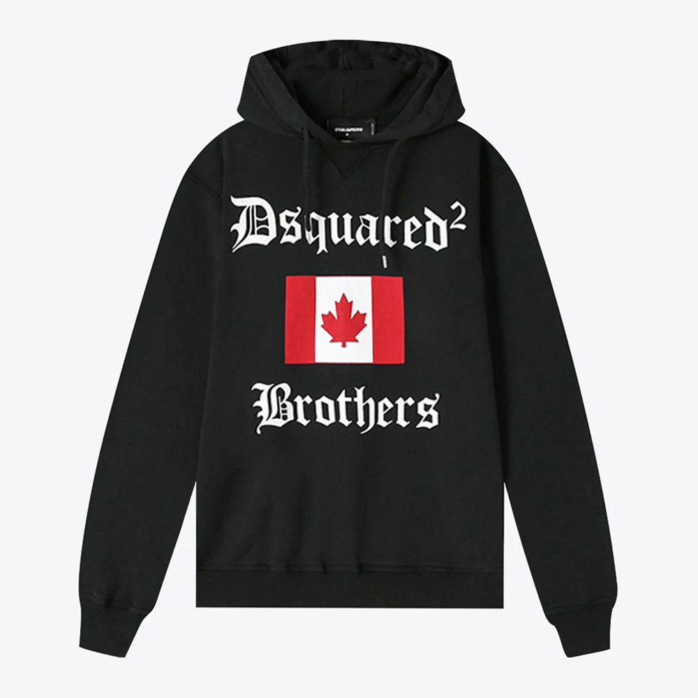 DSQUARED2 D2字母印花男士连帽衫套头卫衣S74GU0283-S25034-900
