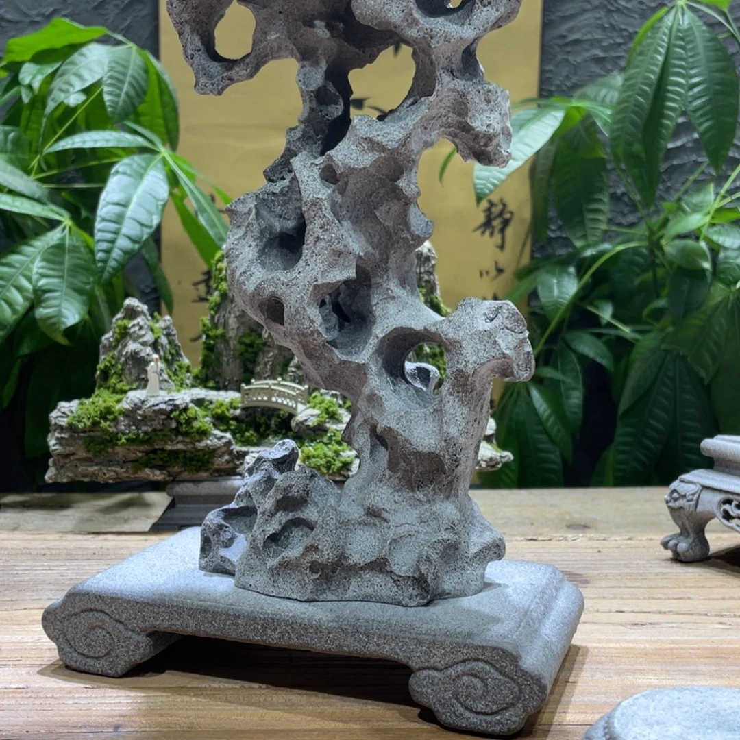 石材祥云桌子加太湖石假山