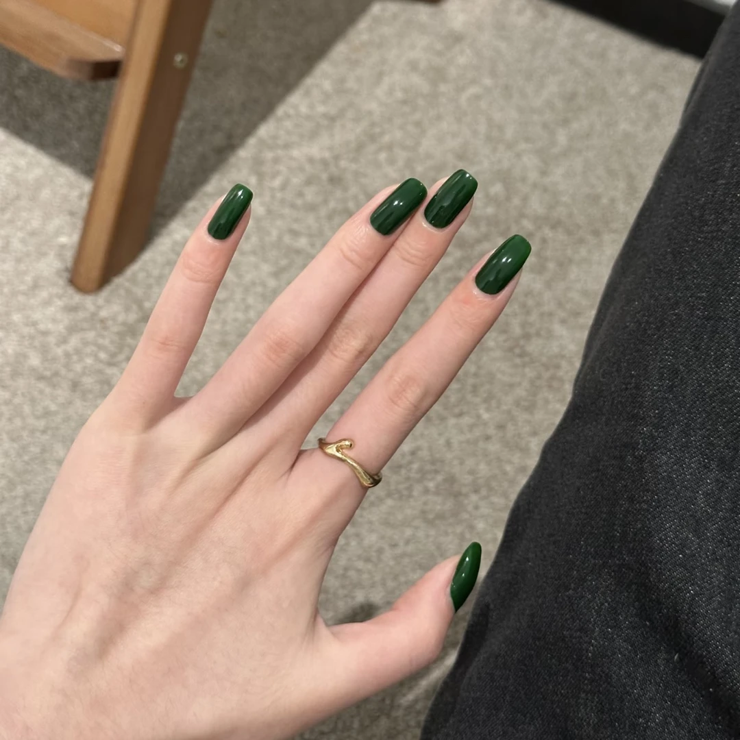 【祖母绿】纯手工穿戴甲显白玉石温柔气质绿色轻奢高级感墨绿美甲片