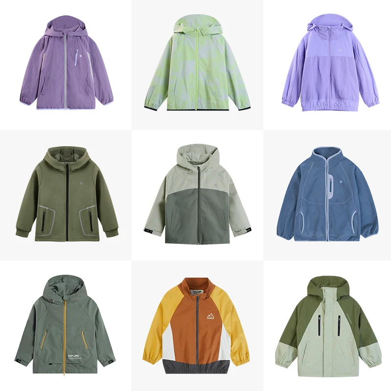 EBAER【超轻空气软壳】儿童外套春秋男女童轻量户外连帽上衣