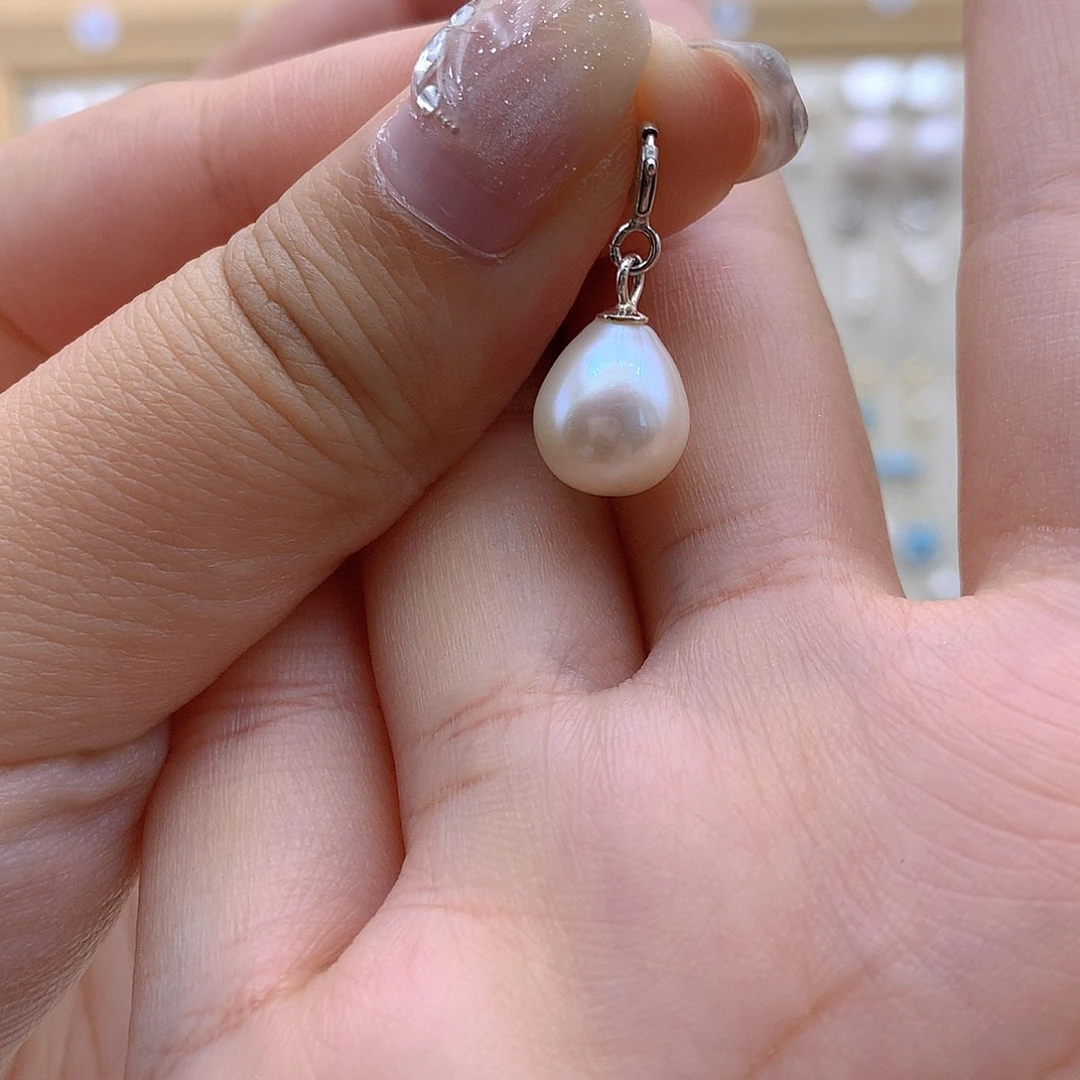 吊坠(不含链)银S925镶嵌淡水珍珠