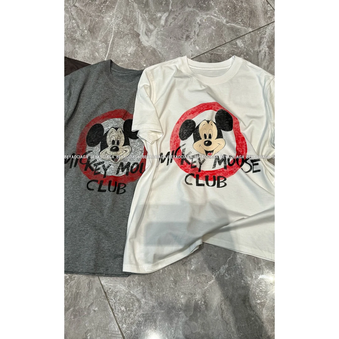 BEYO&CIGA美式复古米奇短袖t恤女显瘦百搭