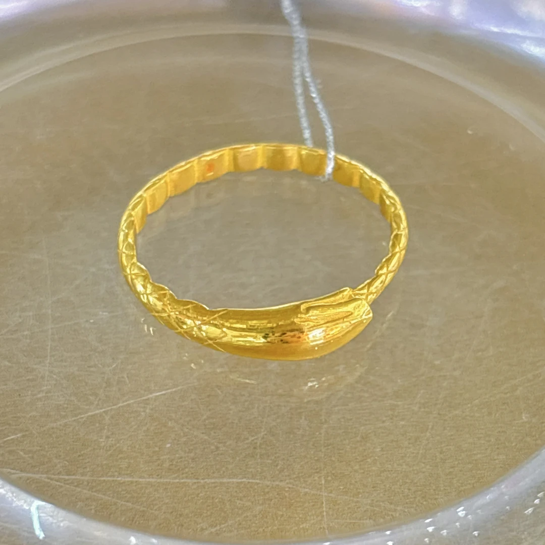 1A足金灵蛇戒指2.9g