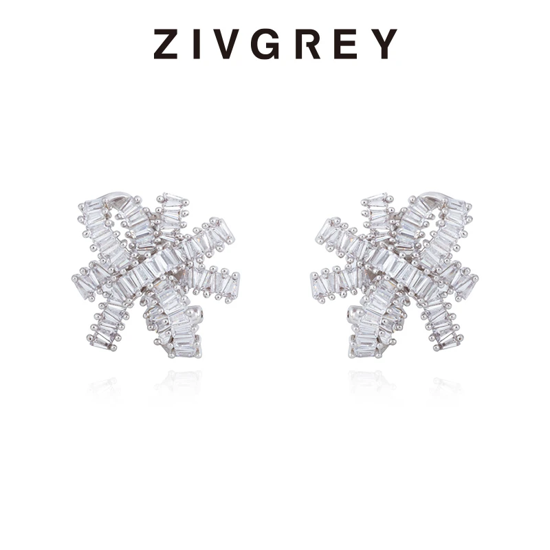 AZLOOK 耳环【中国设计师品牌】ZIVGREY银色蝴蝶结耳环