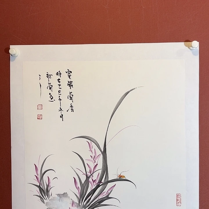 国画听兰老师花鸟