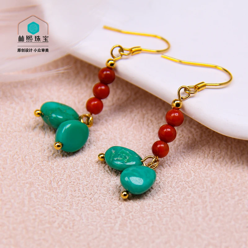 超惊喜福利S925银南红圆珠耳环