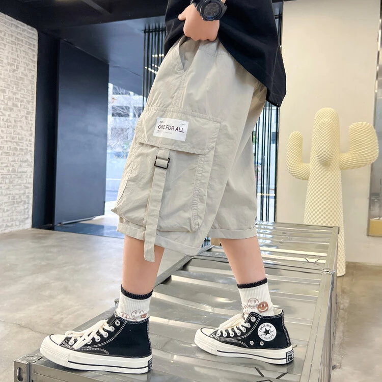 男童棉布短裤2025夏季新款痞帅潮流宽松休闲舒适百搭外穿中大童酷