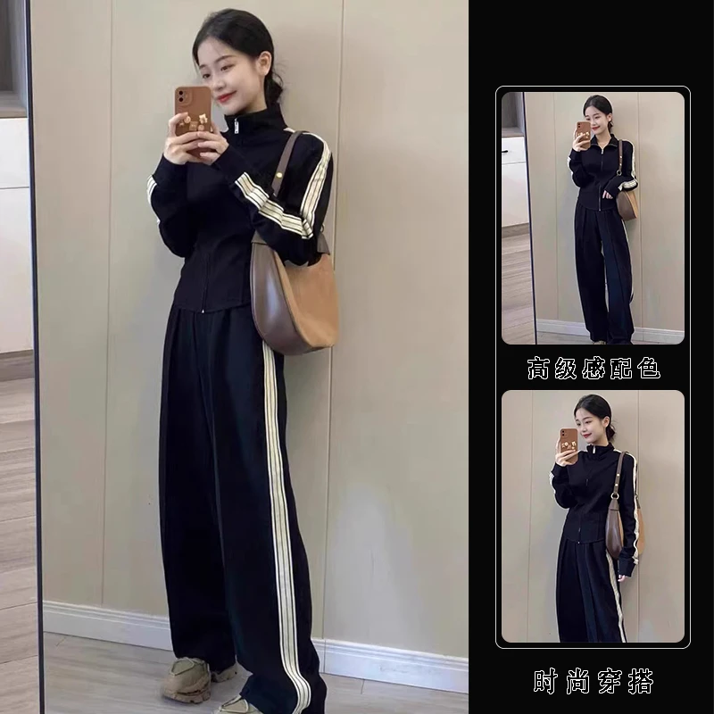 小香风运动服套装女秋季宽松韩版时尚高级感卫衣休闲两件套跑步潮