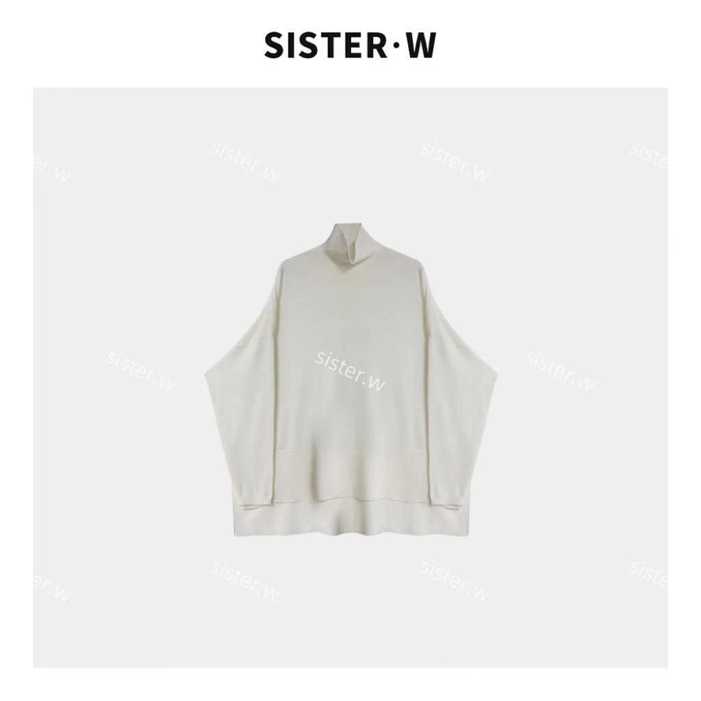 薇姐【杏霭】高领设计极简风长袖针织衫  71146