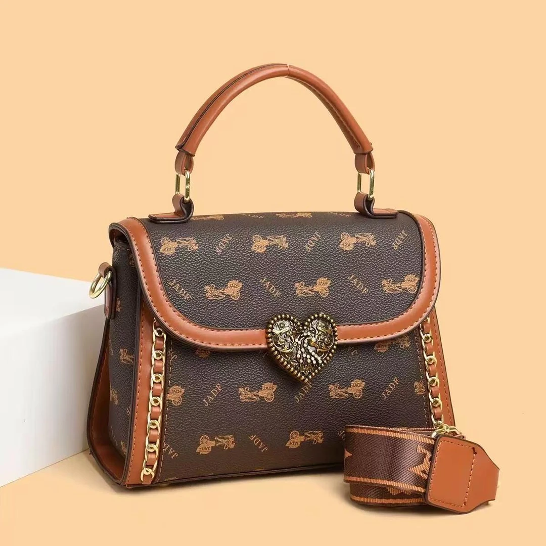 叶芷推荐 包包时尚洋气单肩斜跨包女士包包百搭复古印花Y6988